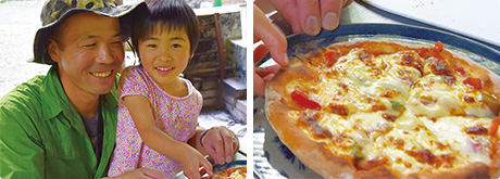写真 ピザ焼き体験の様子